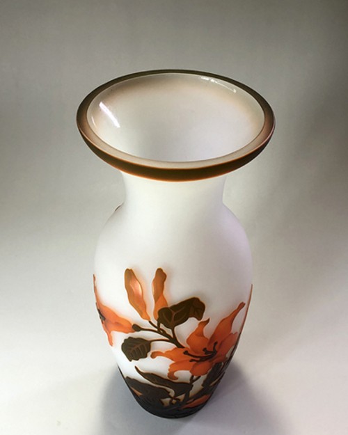 ガレ風 ガラス花瓶 壺 - 花瓶